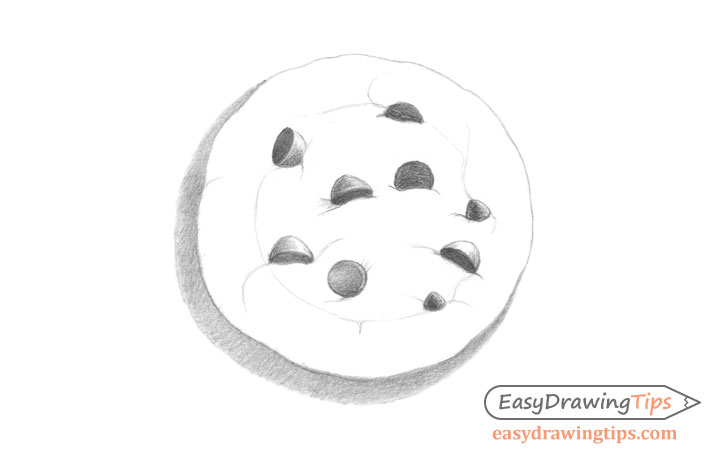 Cookie drawing chocolate chips shading