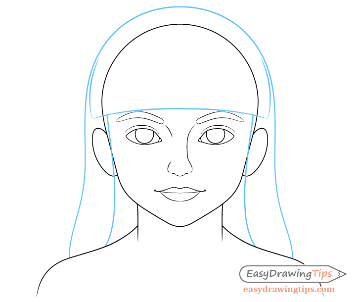 Girl hair outline drawing