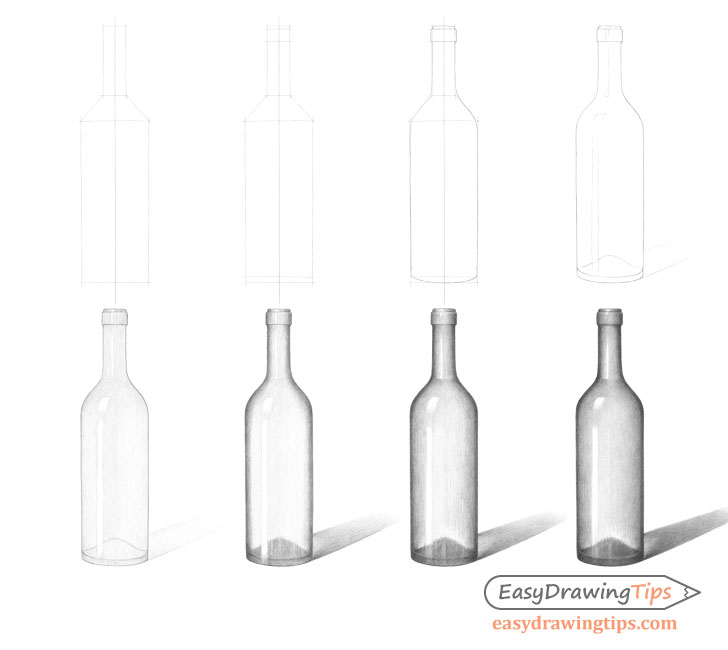 How to draw a bottle | Step by step Drawing tutorials