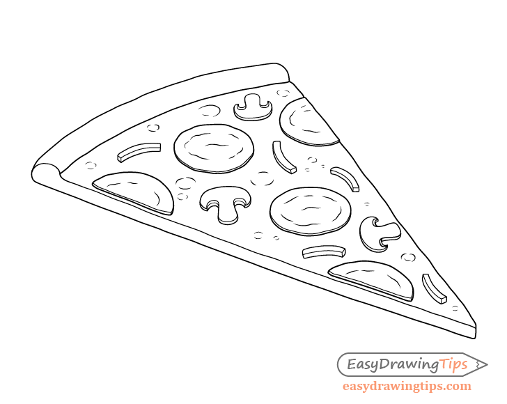 Pizza slice cheese drawing
