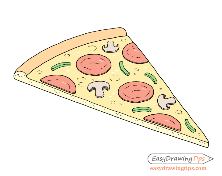 Pizza slice drawing coloring