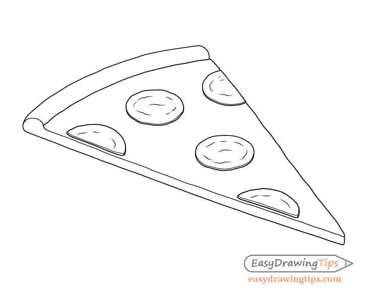 Pizza slice pepperoni drawing