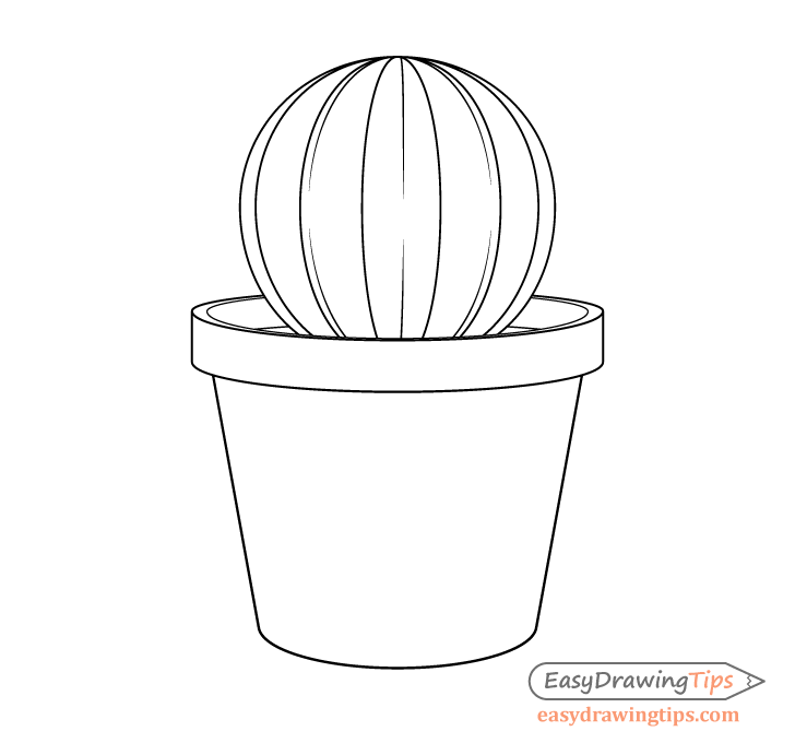Cactus plant edges drawing