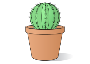 Cactus in pot drawing tutorial
