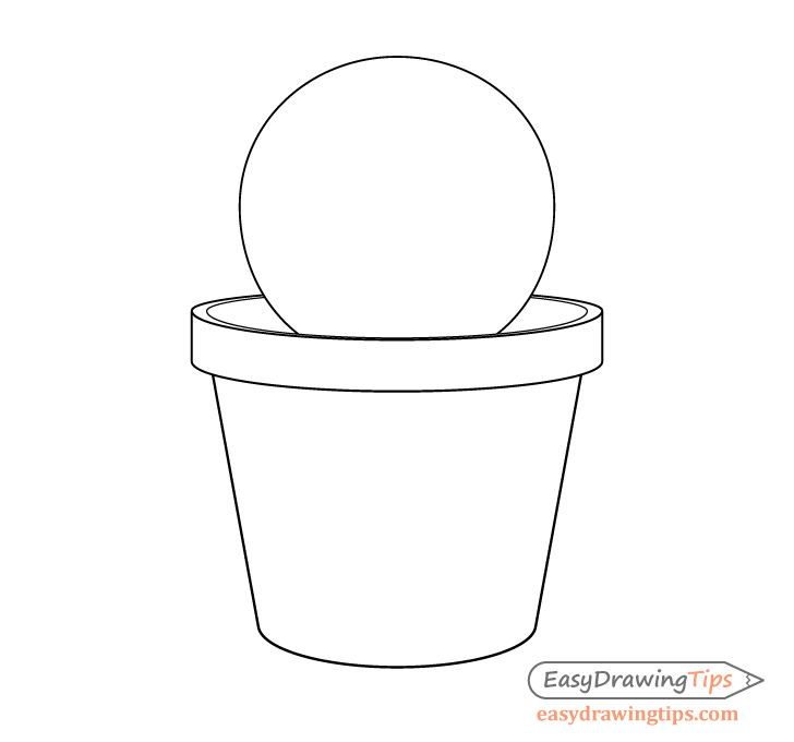 Plant pot inner edge drawing